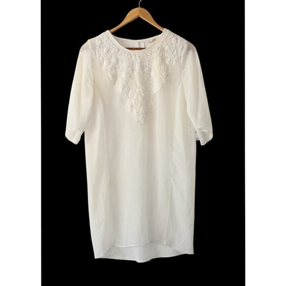 NWT Zara Embroidered Sheer women's White Top Size Small lightweight - Picture 1 of 8